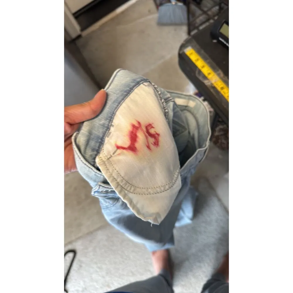 7 For All Mankind Dojo High Rise Flare Jeans button fly size 25 festival casual - Image 9