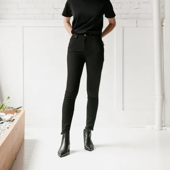 Acne Studios Peg Used Black High Rise Skinny Jeans - Image 21