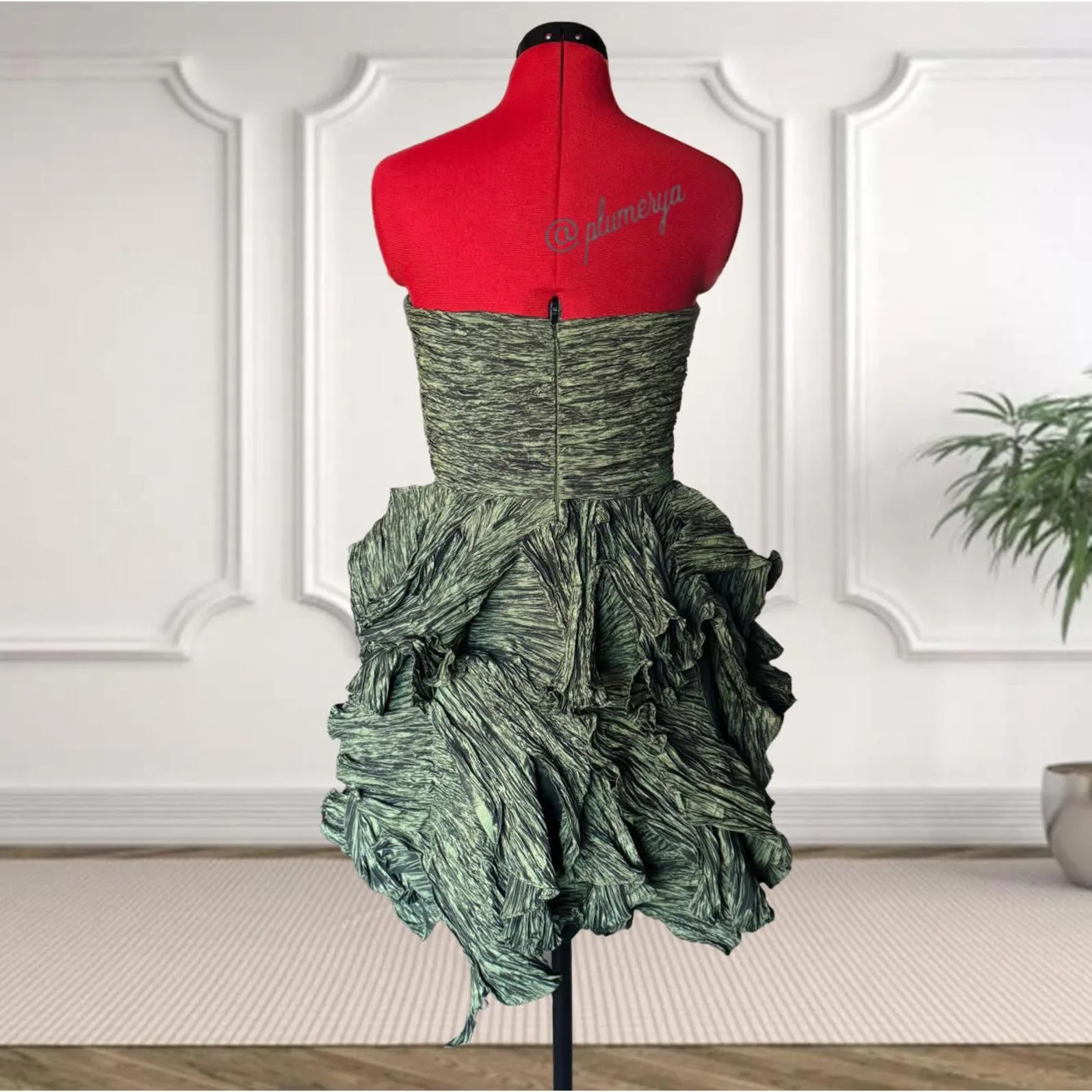 MIGNON Green Mini Prom Homecoming Cocktail Fairy Y2K Dress Size 8 - Image 4