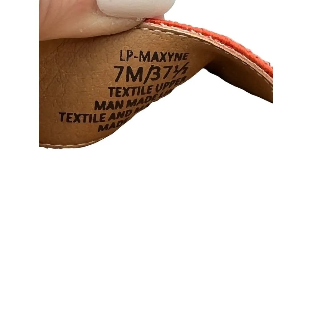 Lucky Brand Maxyne Shoes cork Wedges Orange Ankle strap size 7 NWOT - Image 8