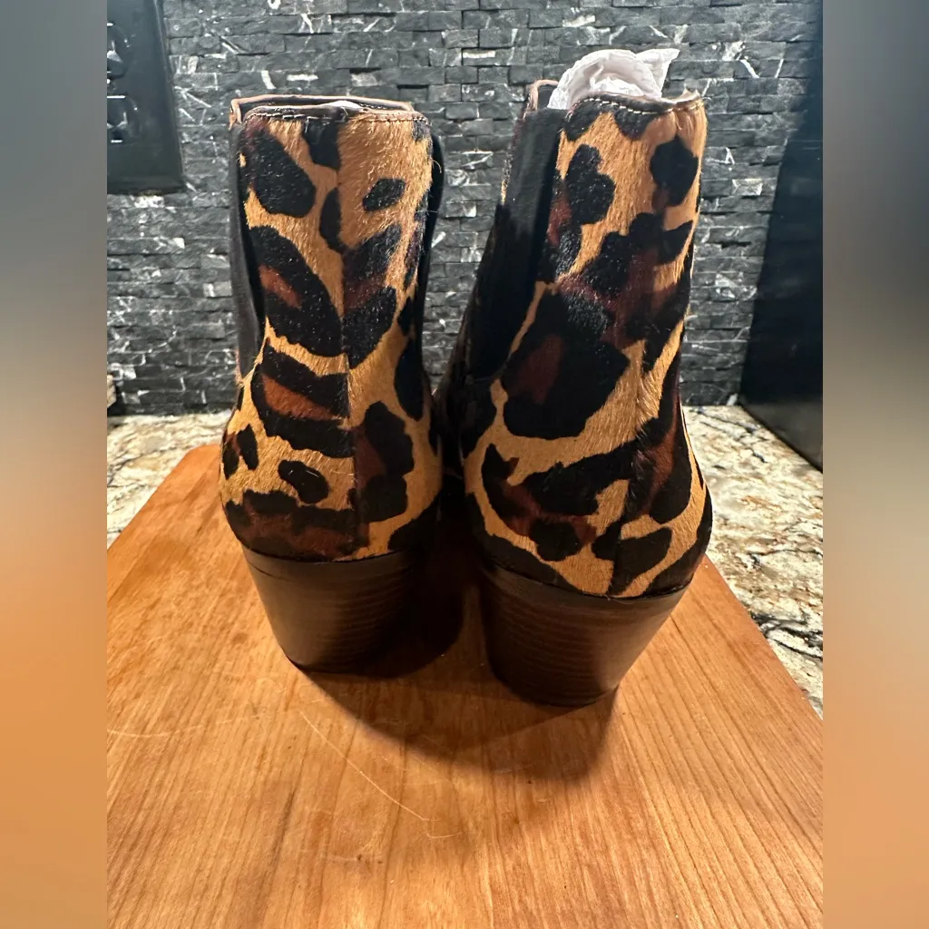 Sole Society Lilianna Leopard Ankle Boot New Bootie Size 10 Calf Hair - Image 4