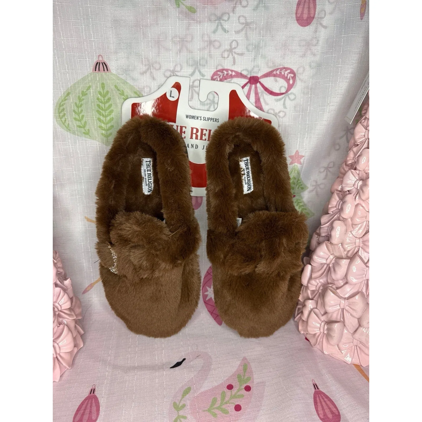 True Religion Slippers with Rhinestone Horseshoe, L  8-9 - Image 2