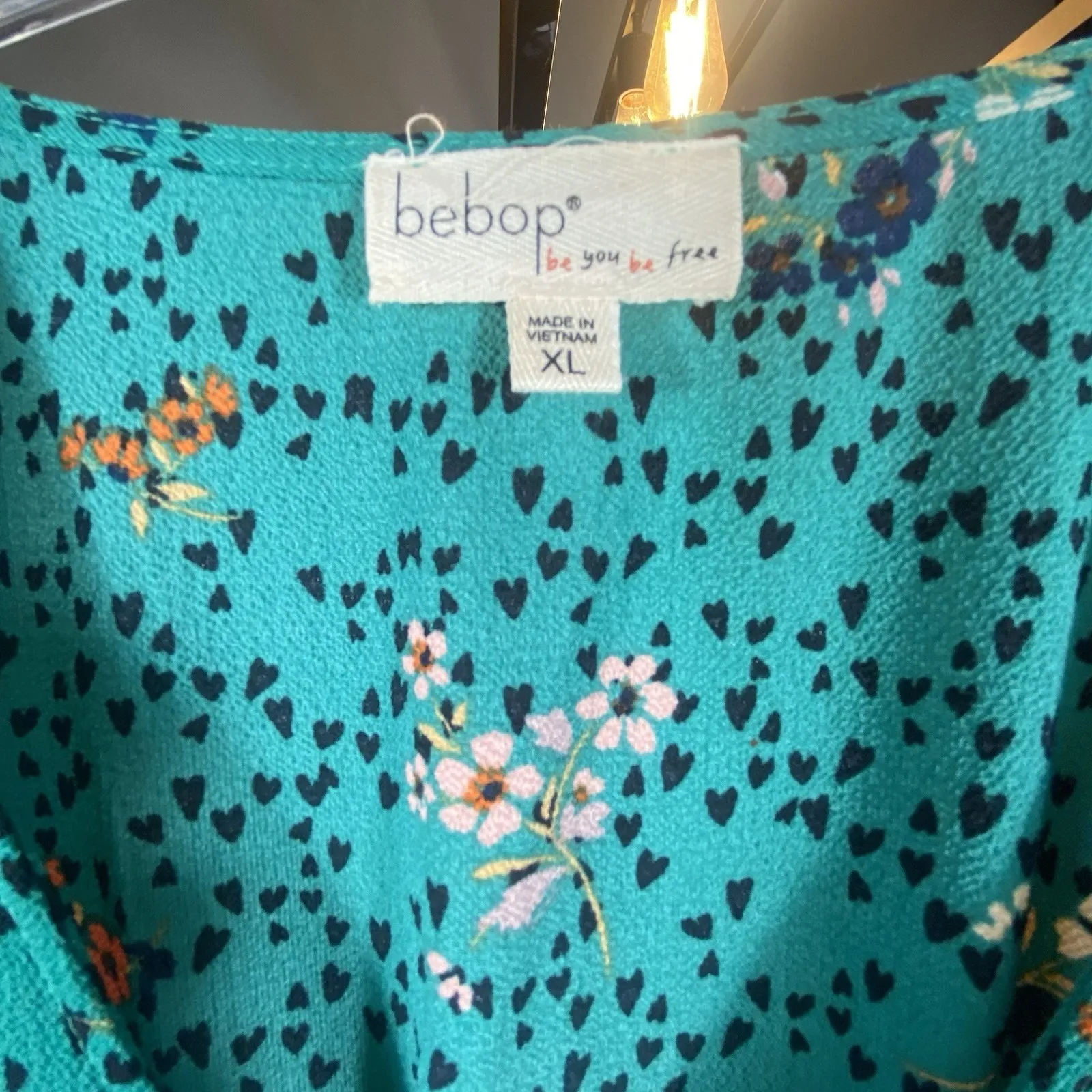 Bebop Floral Midi Dress L‎ XL Flutter Sleeve Babydoll Cottagecore Smocked Green - Image 7