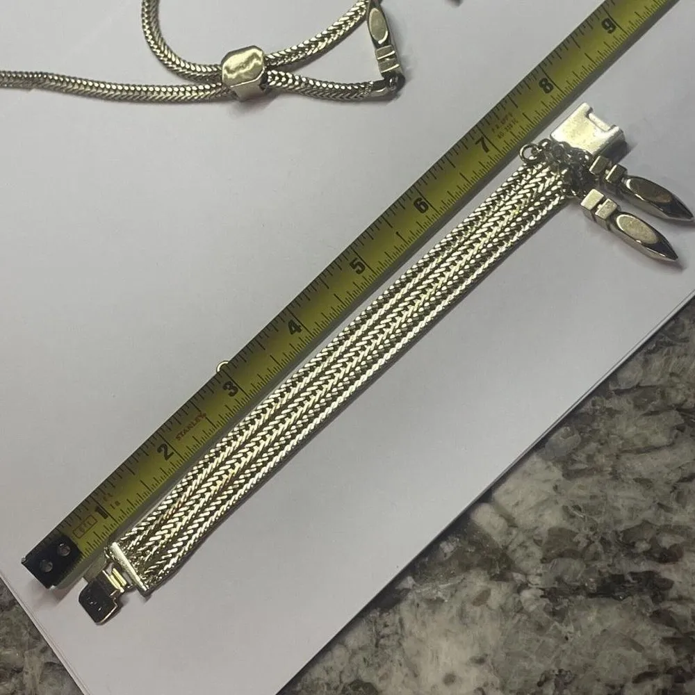 Women’s Gibson Series Signed Monet Necklace Chain / Bracelet Gold Tone Set - Image 6