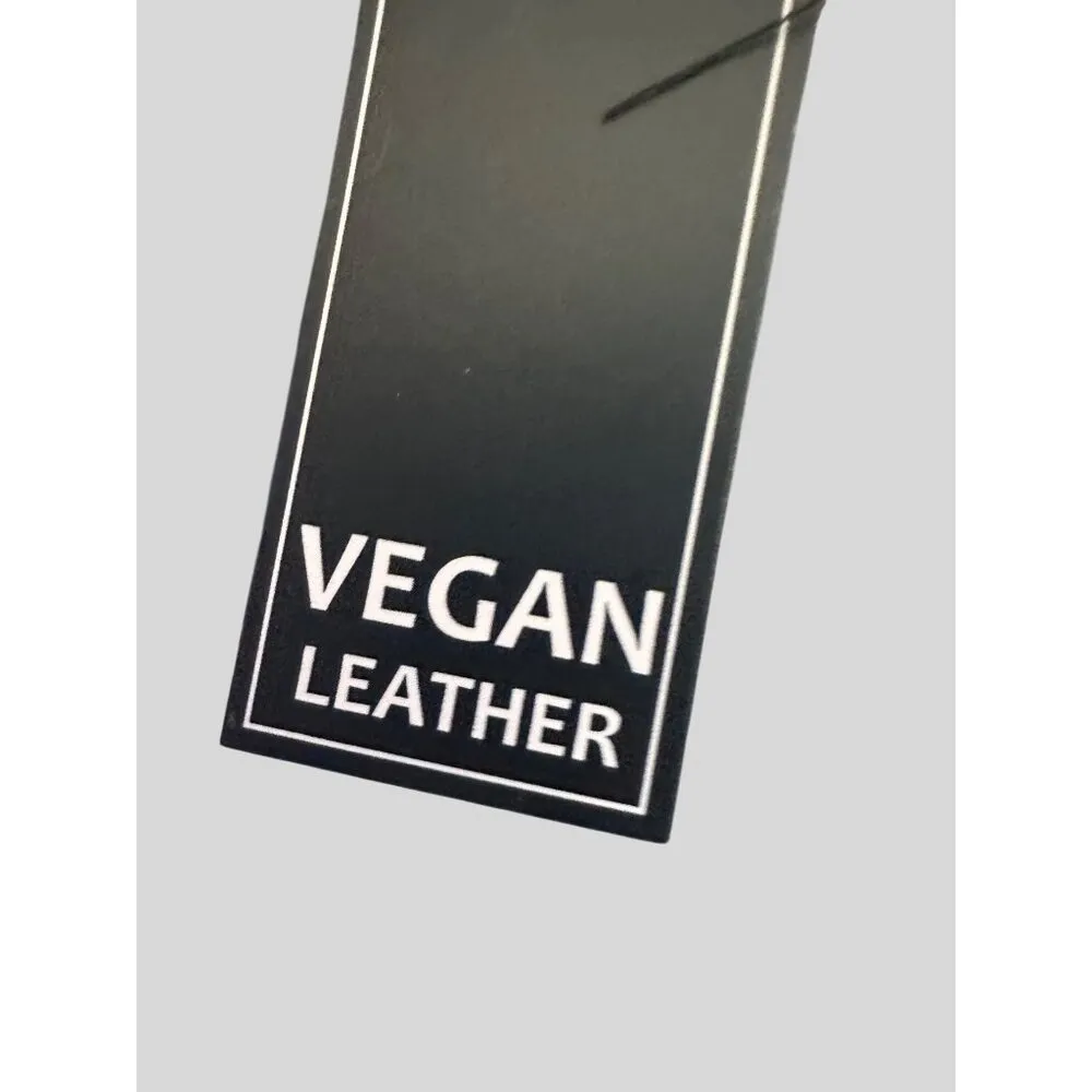 French Connection  Vegan Leather Bomber Jacket Shearling Collar Snap Closure - Image 9