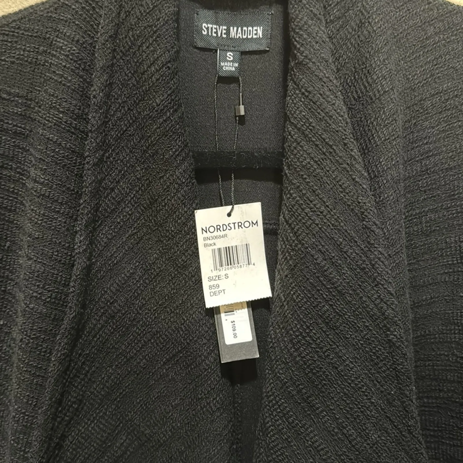 Steve Madden Slub Knit Jacket - Black Size S - Image 7