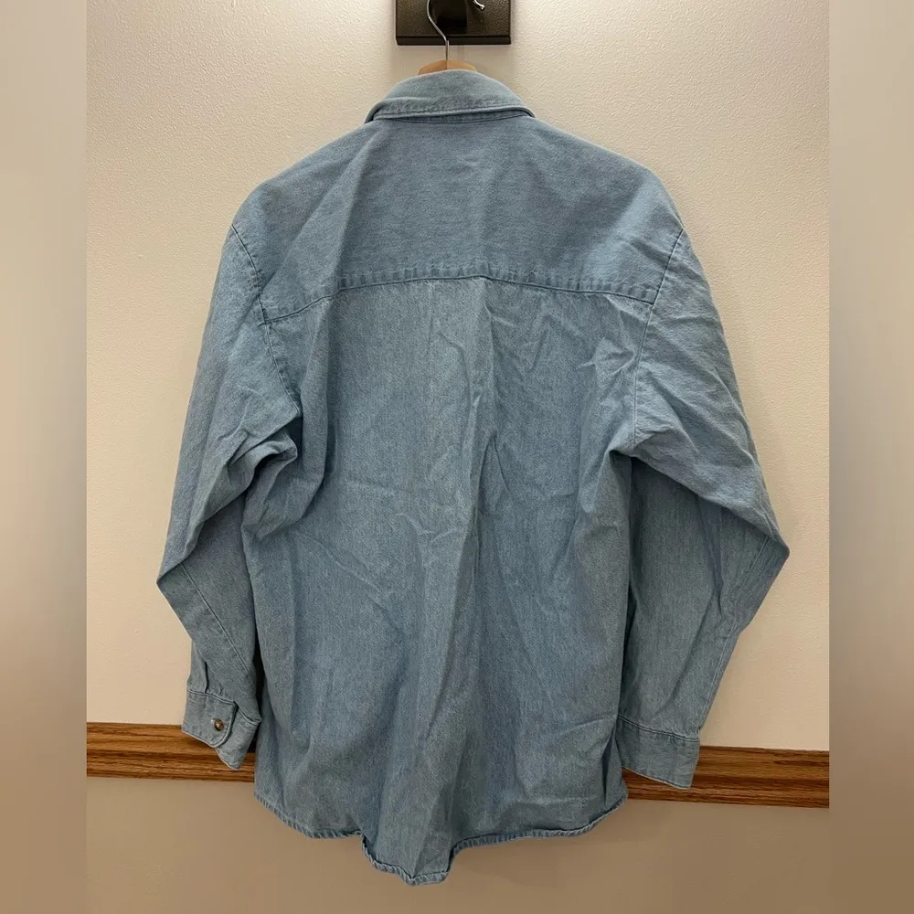 Vintage Scarecrow Jean Button Down Long Sleeve Size Medium - Image 3