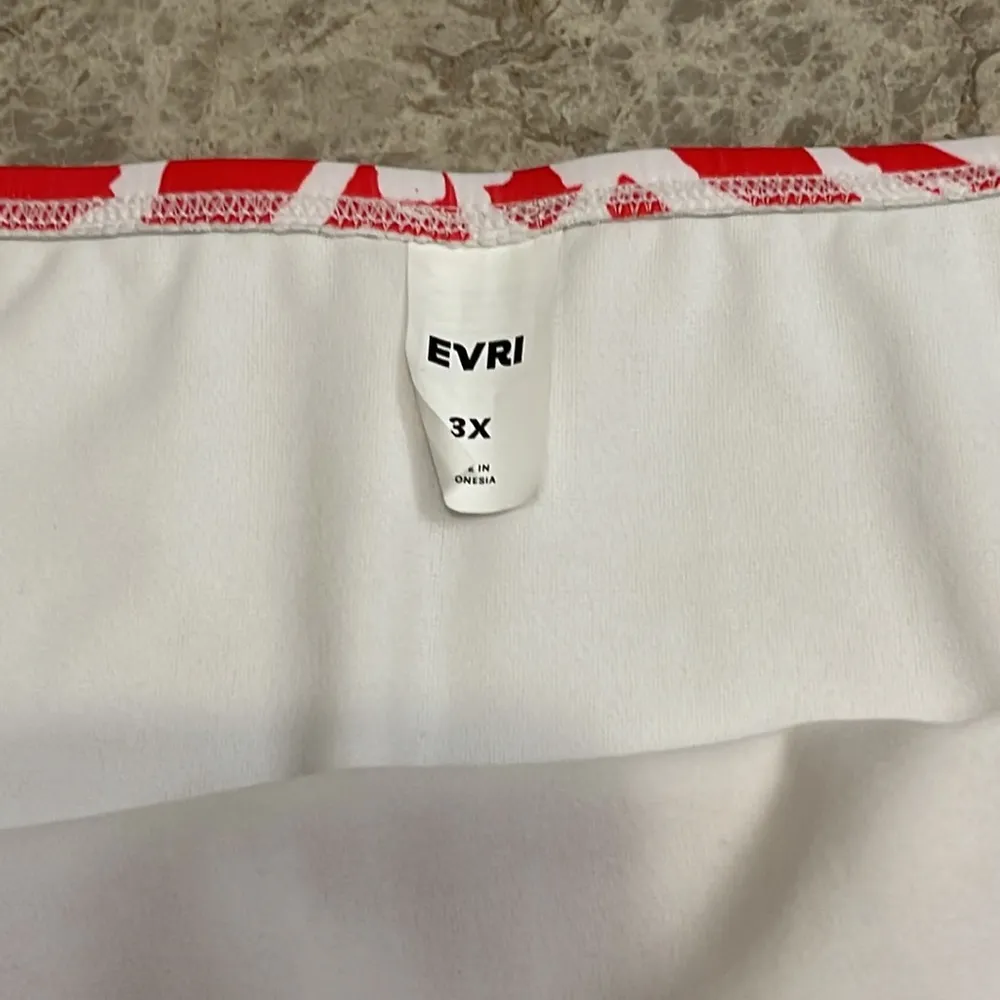 Red White Palm Leaf EVRI Swim Bottoms NEW Size 3X - Image 6