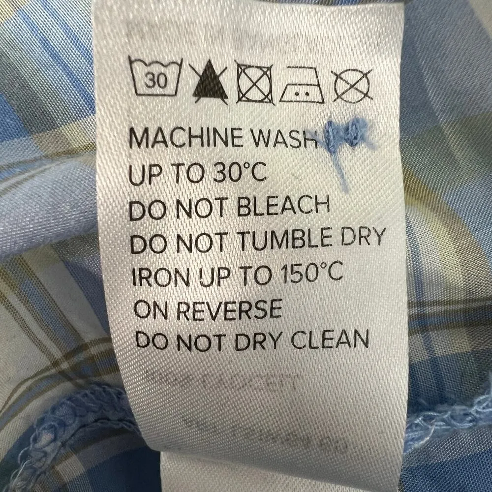 Ostin Plaid Womens Button Front Shirt Small Oversized Western Cowgirl Rodeo Chic Blue - Image 10