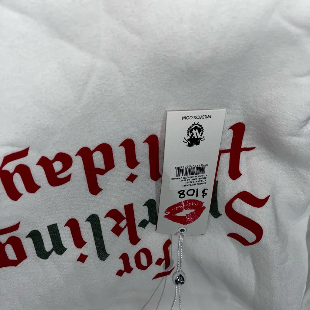 NWT Wildfox Sparkling Holidays Sweatshirt Oversized Small - Image 9