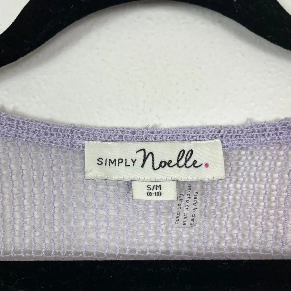Y2K‎ Simply Noelle Woman's S/M Purple Sequins Tank Fairycore Coquette Open Knit - Image 2