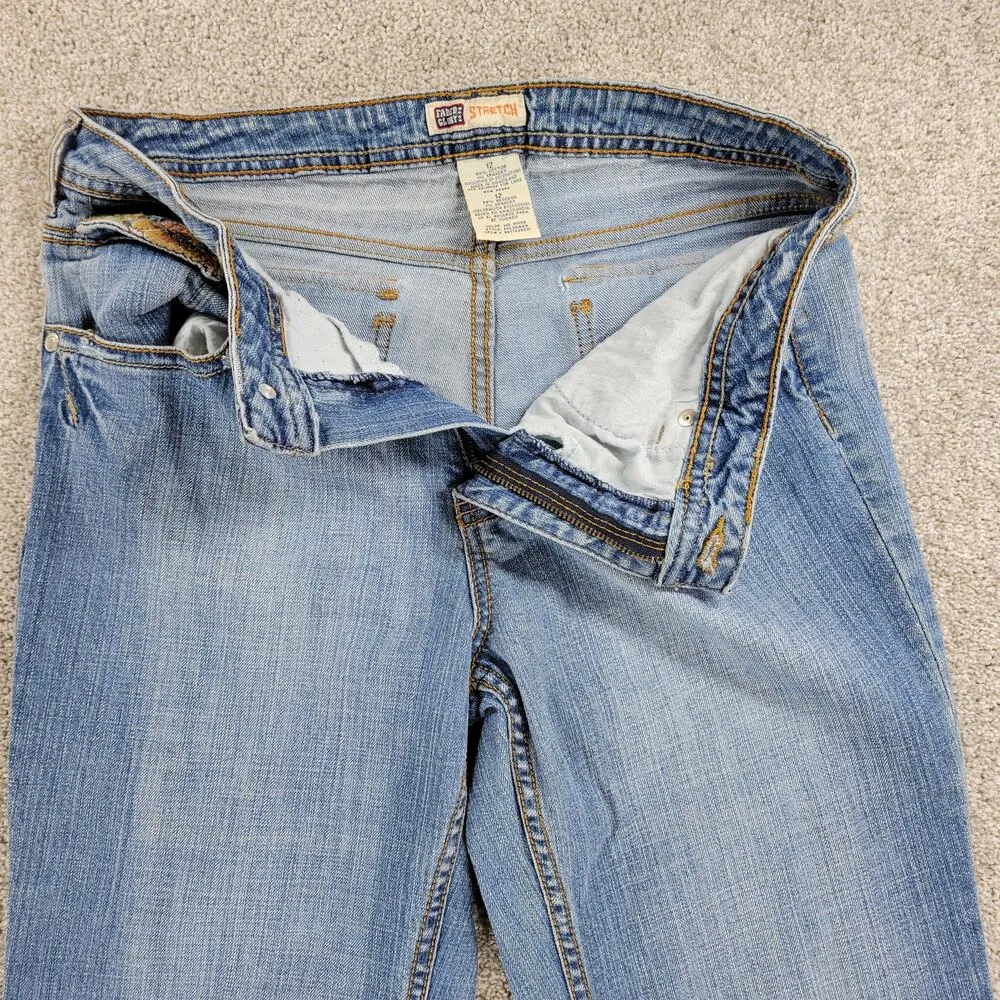 Vintage Faded Glory Jeans Womens 12 Light Wash Blue Floral Flap Pockets Wide Leg - Image 11