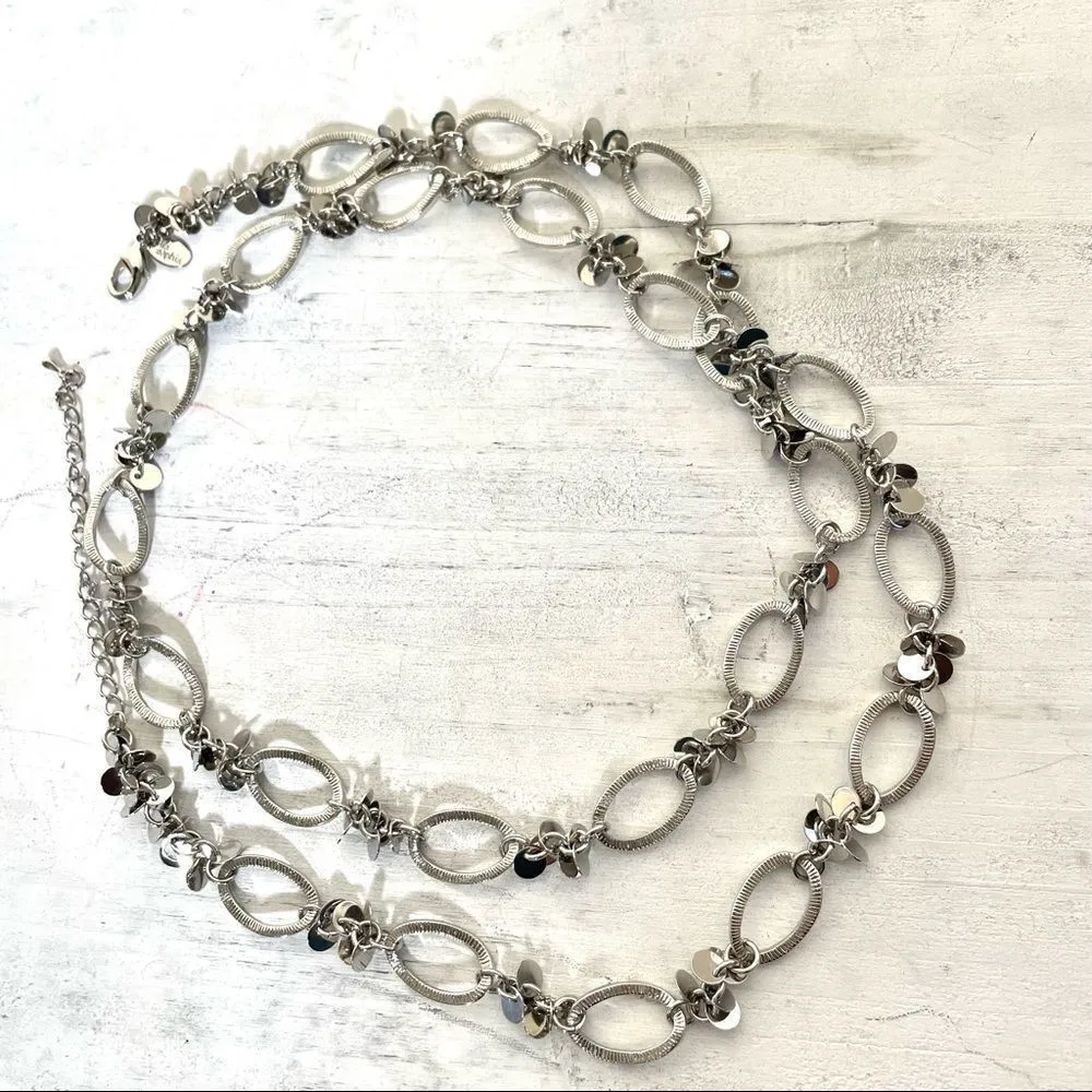 Lia Sophia silver tone long necklace - Image 3