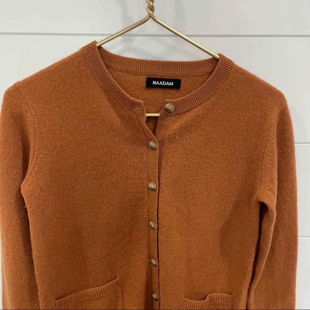 NAADAM Rust Cashmere Cardigan Size XS - Image 5