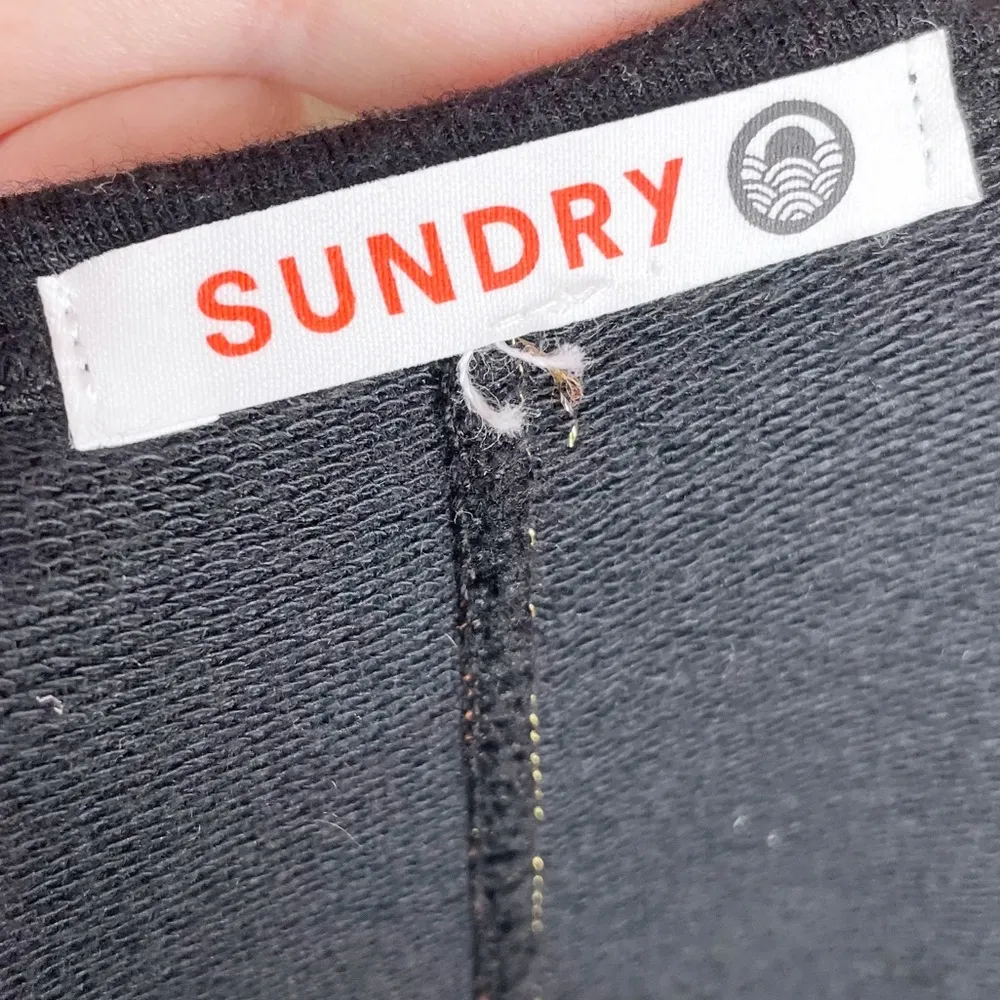 Sundry Women's Ruched Blouson Dress in Black Gold Thread Detail Size 2 Medium - Image 11