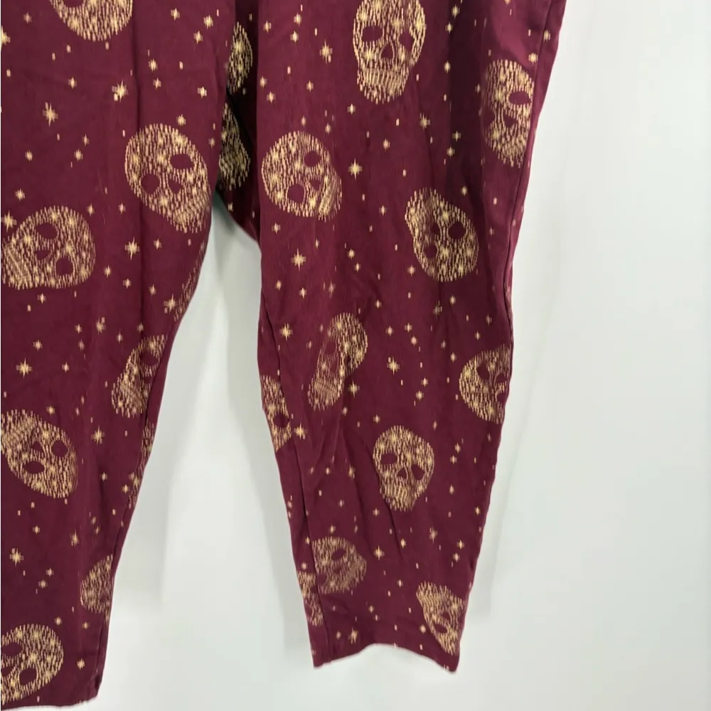 Torrid Gold Foil Star Sugar Skull Zinfandel Crop Leggings size 2x - Image 6