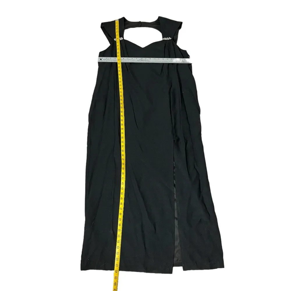 ONYX NITE Black Dress Full Length Gown Formal Rhinestones Plus Size 22 NWT - Image 6