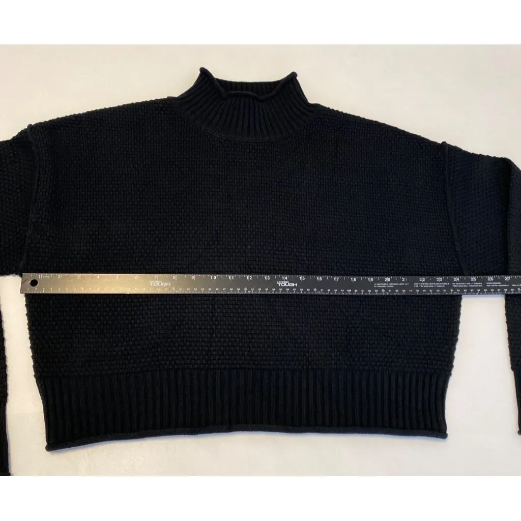 Double Zero Black Mock Neck Knit Turtleneck Sweater Size Large - Image 7