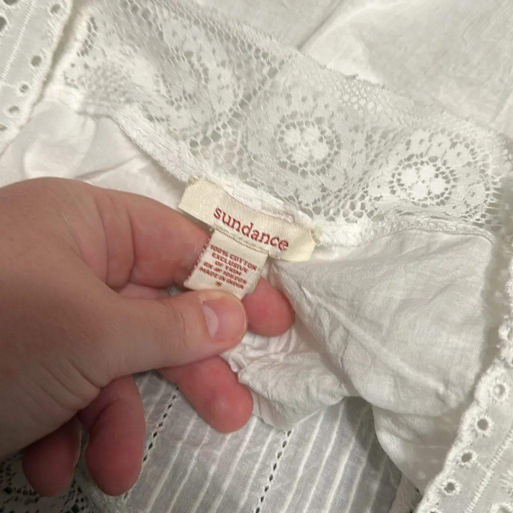 Sundance White Sleeveless Lace Dress - Image 4