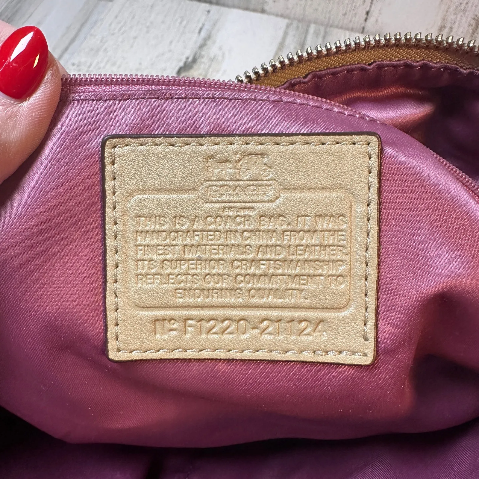 Coach Maggie Satchel Signature Canvas & Brown Leather Style F1220 - Image 3