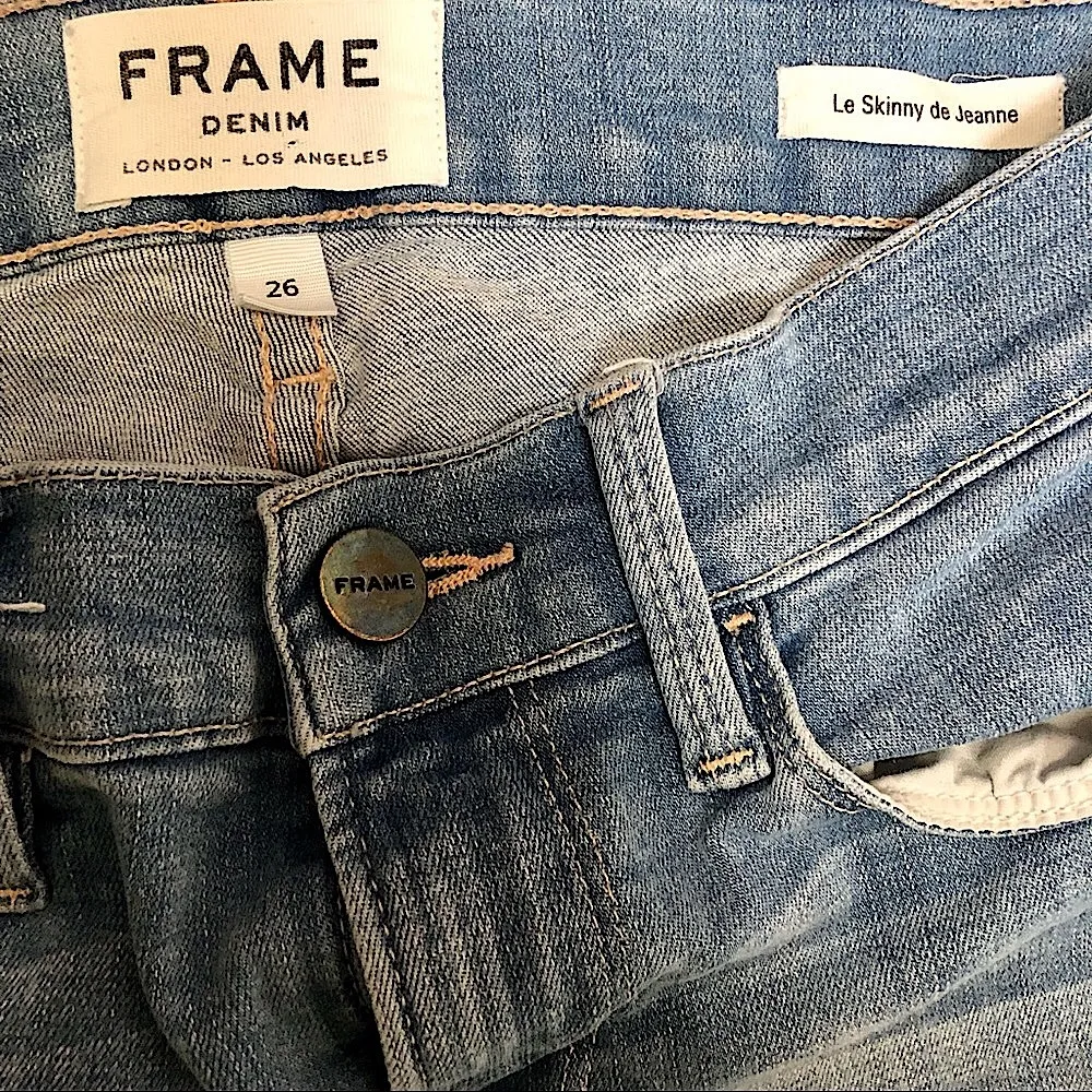 FRAME Le Skinny De Jeanne Jeans Antibes Stretchy Light Wash Mid-Rise Denim sz 26 - Image 6
