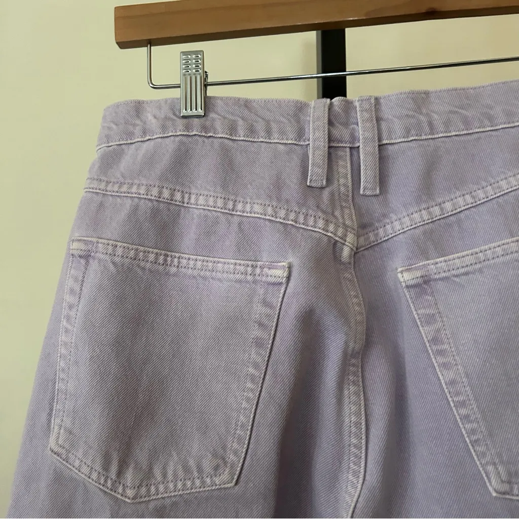 Frame High N Tight Wide Leg Jeans Denim Washed Lilac Purple Size 28 (US 6) - Image 6