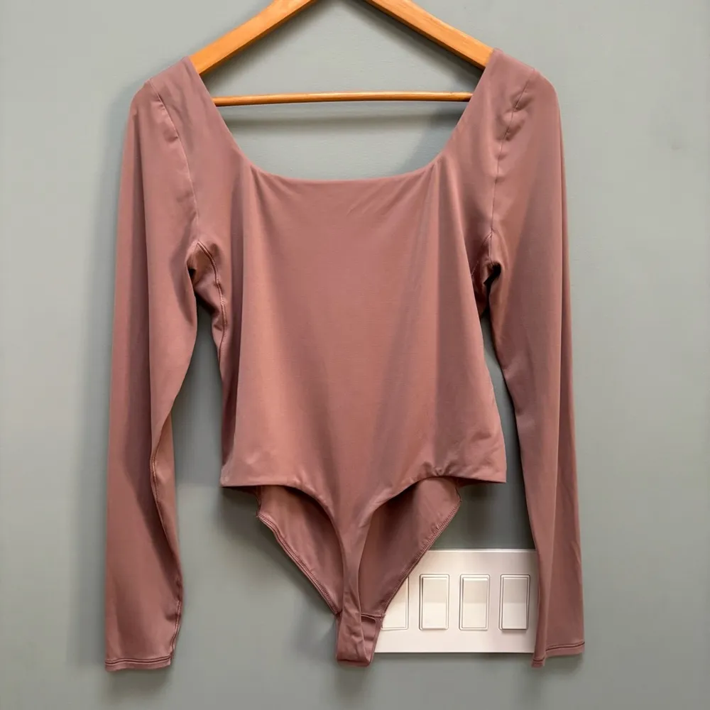 Lululemon Wundermost Ultra-Soft Nulu Square-Neck Long-Sleeve Bodysuit Pink L - Image 6