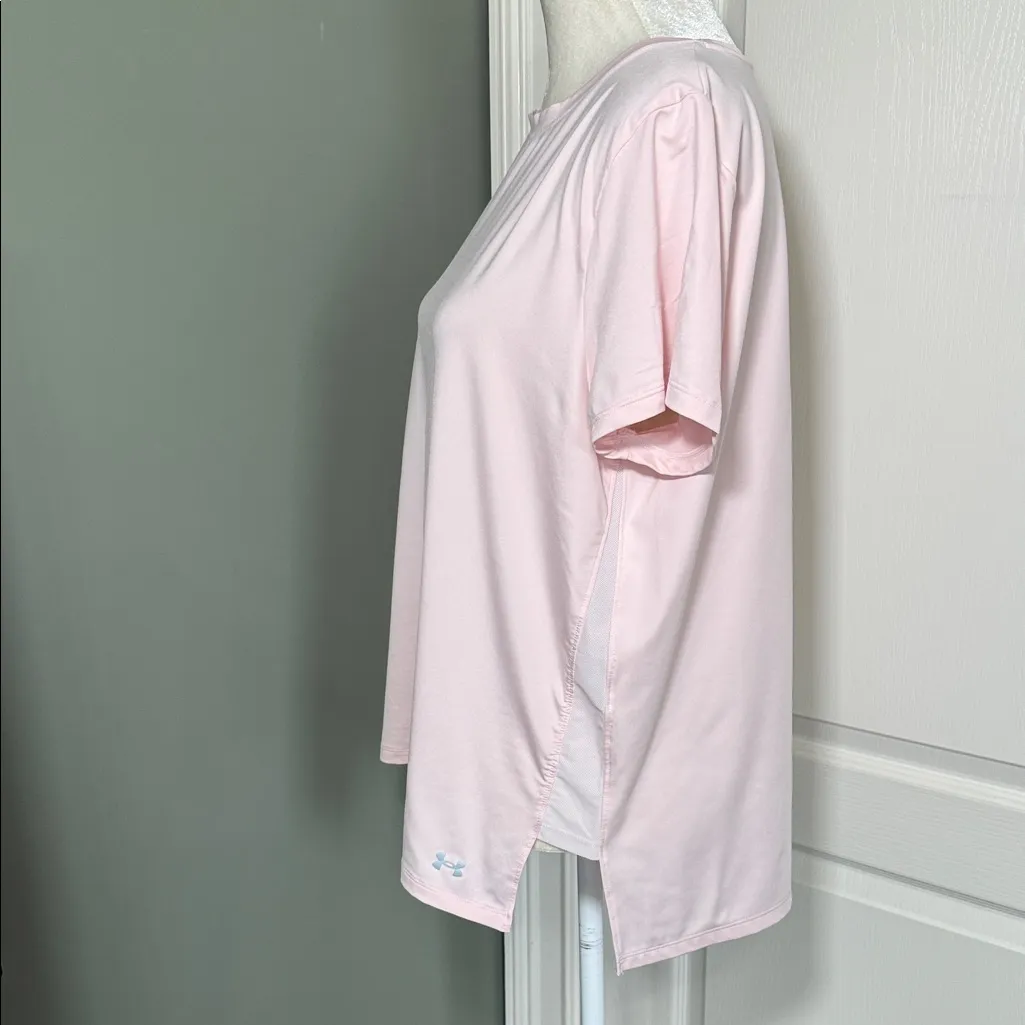 Under Armour Women’s Pink Short Sleeve Loose Fit Athletic T-Shirt XL - Image 3