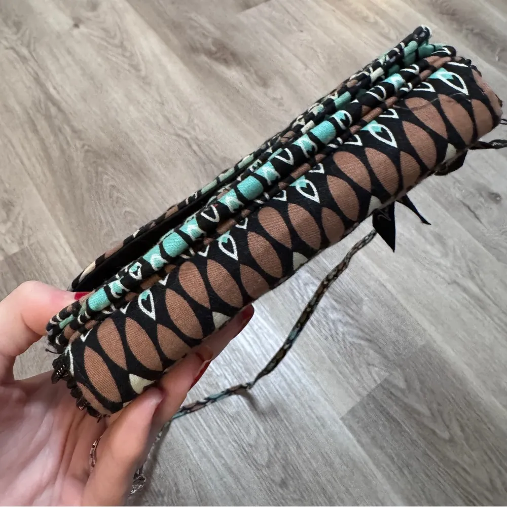 Vera Bradley All In One Crossbody Sierra Stream Purse Bag Wallet Blue Brown - Image 3