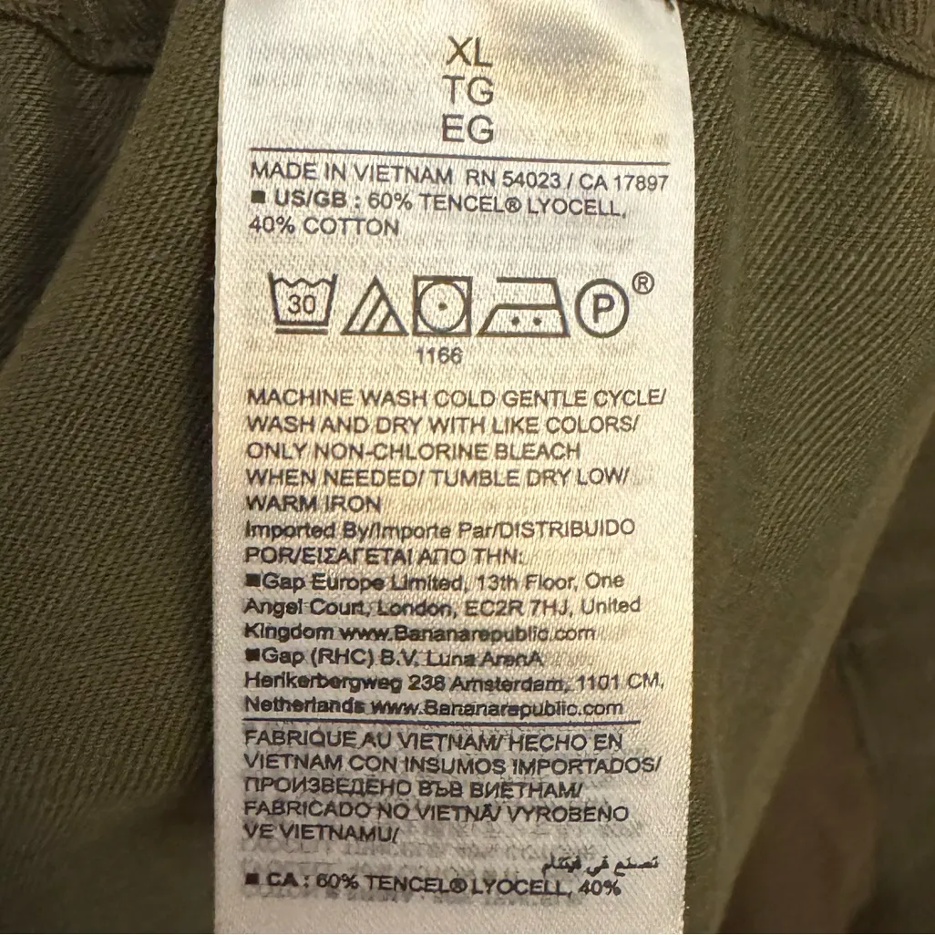 Banana Republic Size XL Olive Green High Rise Cropped All Day Slim Taper Pants - Image 11