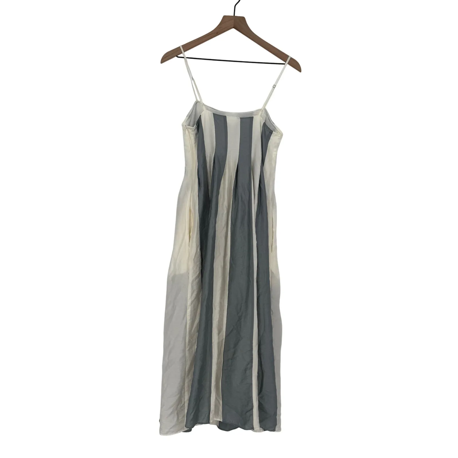Madewell Pleated Midi Dress Linen Blend Overcast Size 0 - Image 13