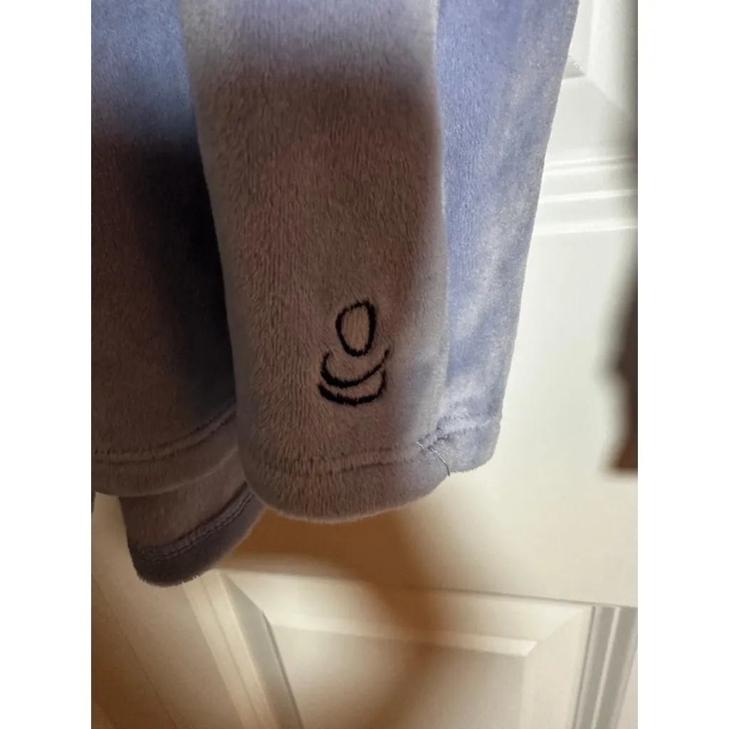 Cuddl Duds Pajamas Set L Blue Yellow Ultra Plush Velvet Fleece - Image 5