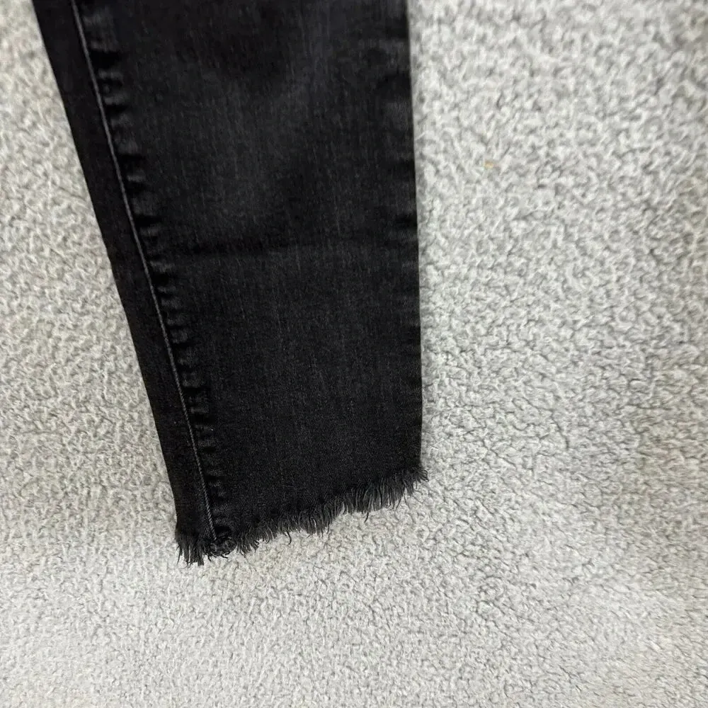 AG ADRIANO GOLDSCHMIED jeans 26 The Prima‎ Cigarette Leg Black Pants chewed hem - Image 5