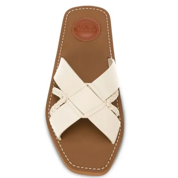 Chloe Criss Cross Leather Sandals - Image 2