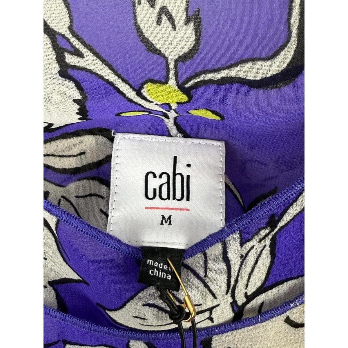 CAbi Blue Floral Double Lined Camisole Top - Size - Medium - Image 4