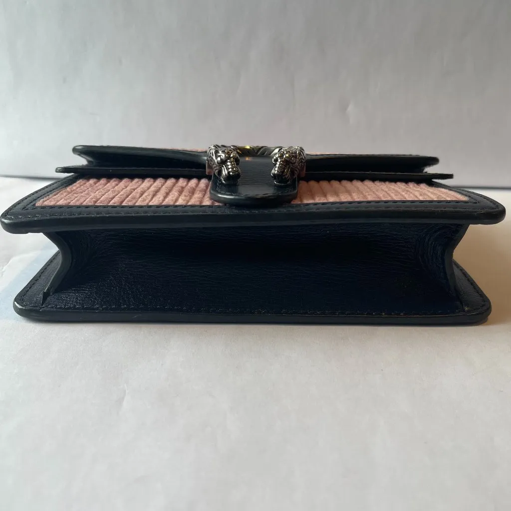 Gucci Dionysus Mini Pink Corduroy and Leather Shoulder/Crossbody Bag - Preowned - Image 12