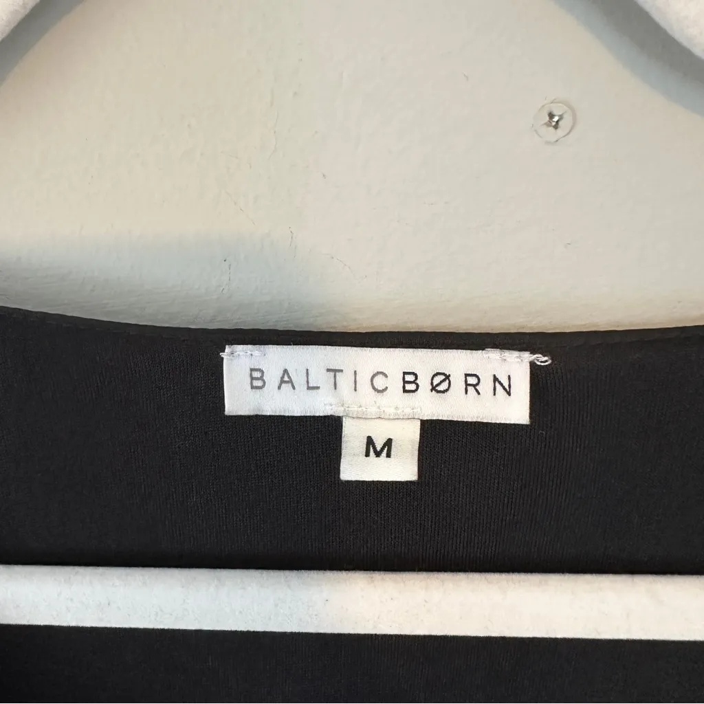 Baltic Born Poppy Satin Black Midi Dress, Peek-a-Boo Tie Front Black Medium - Image 6