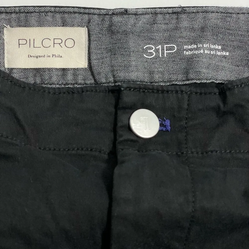 Pilcro Anthropologie Black Cropped Raw Hem Pants Sz‎ 31P 31 Petite Cotton Tencel - Image 3