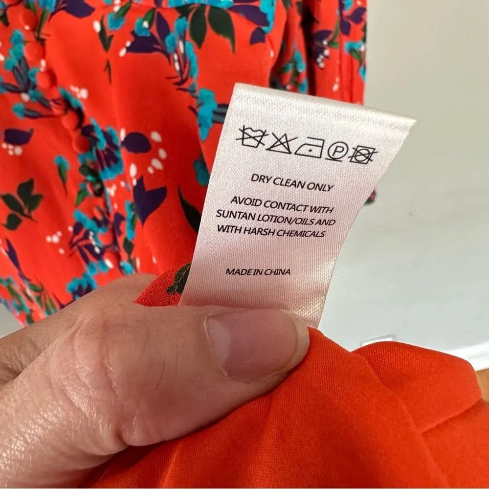 Saloni Eve Dress 4 Tangerine Sweetpea Floral Print Red - Image 8