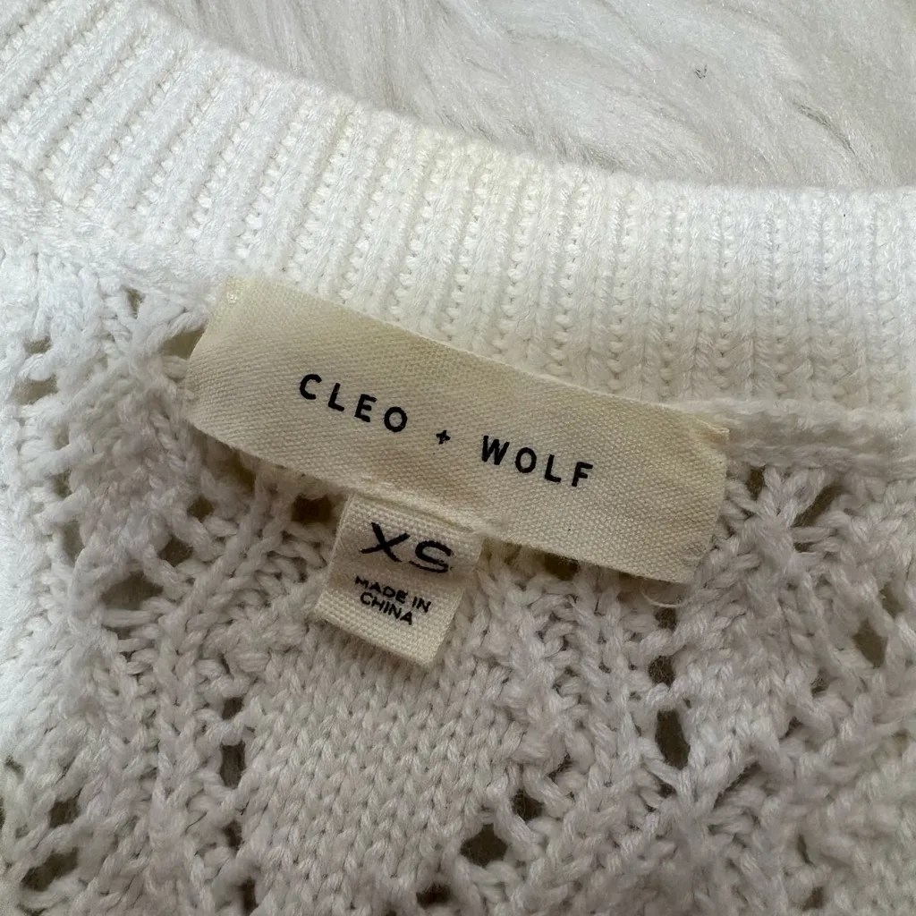 CLEO + WOLF White Cropped Sweater Knit Vest Size XS - Image 5