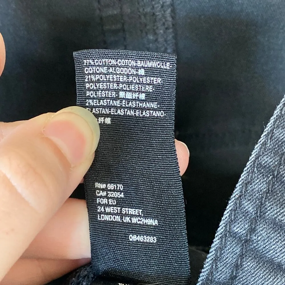 FREE PEOPLE Gray Denim Overalls Size 26 Skinny Ankle Eclipse Black Wash Boho - Image 9