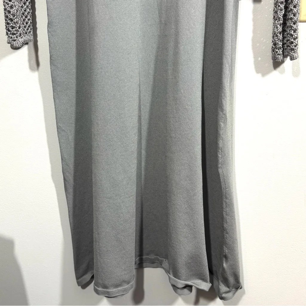 Halogen Gray Silver Sleeveless Shift Dress and Sheer Sweater Set - Image 3