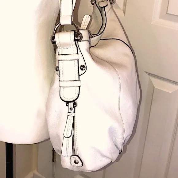 B. MAKOWSKY Ivory White Leather Hobo Bag with Ocelot Leopard Print Lining - Image 5