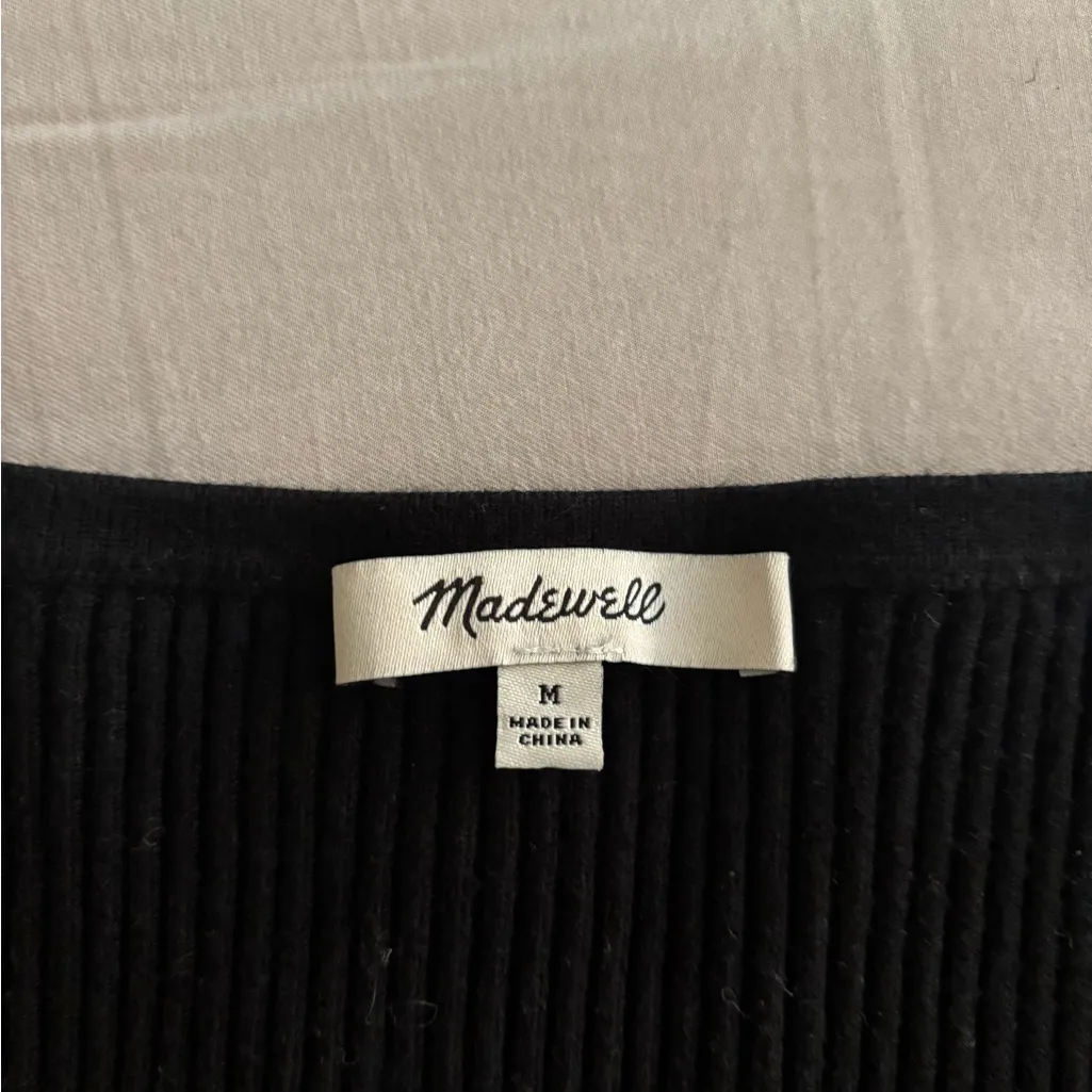 Madewell Black Ribbed Short Sleeve Top - Image 2