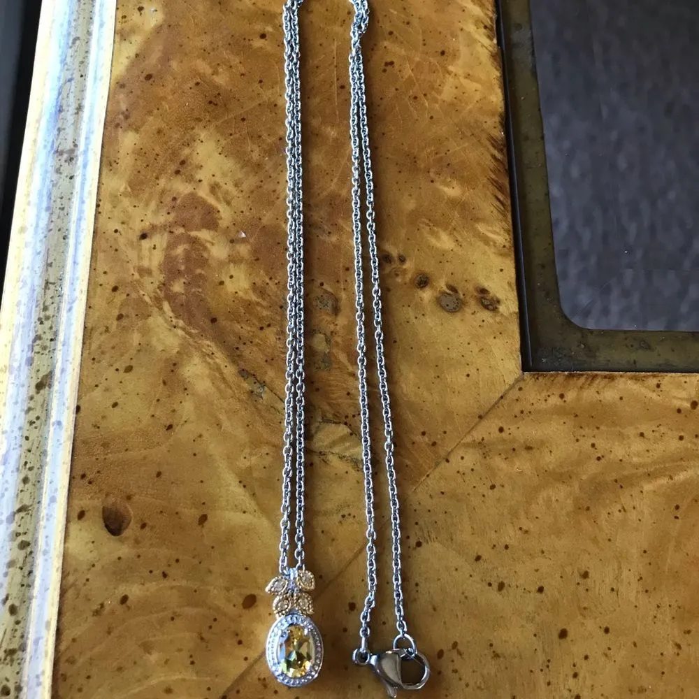 Natural Heliodor Yellow Sapphire Sterling Silver Artistic Pendant - Image 4