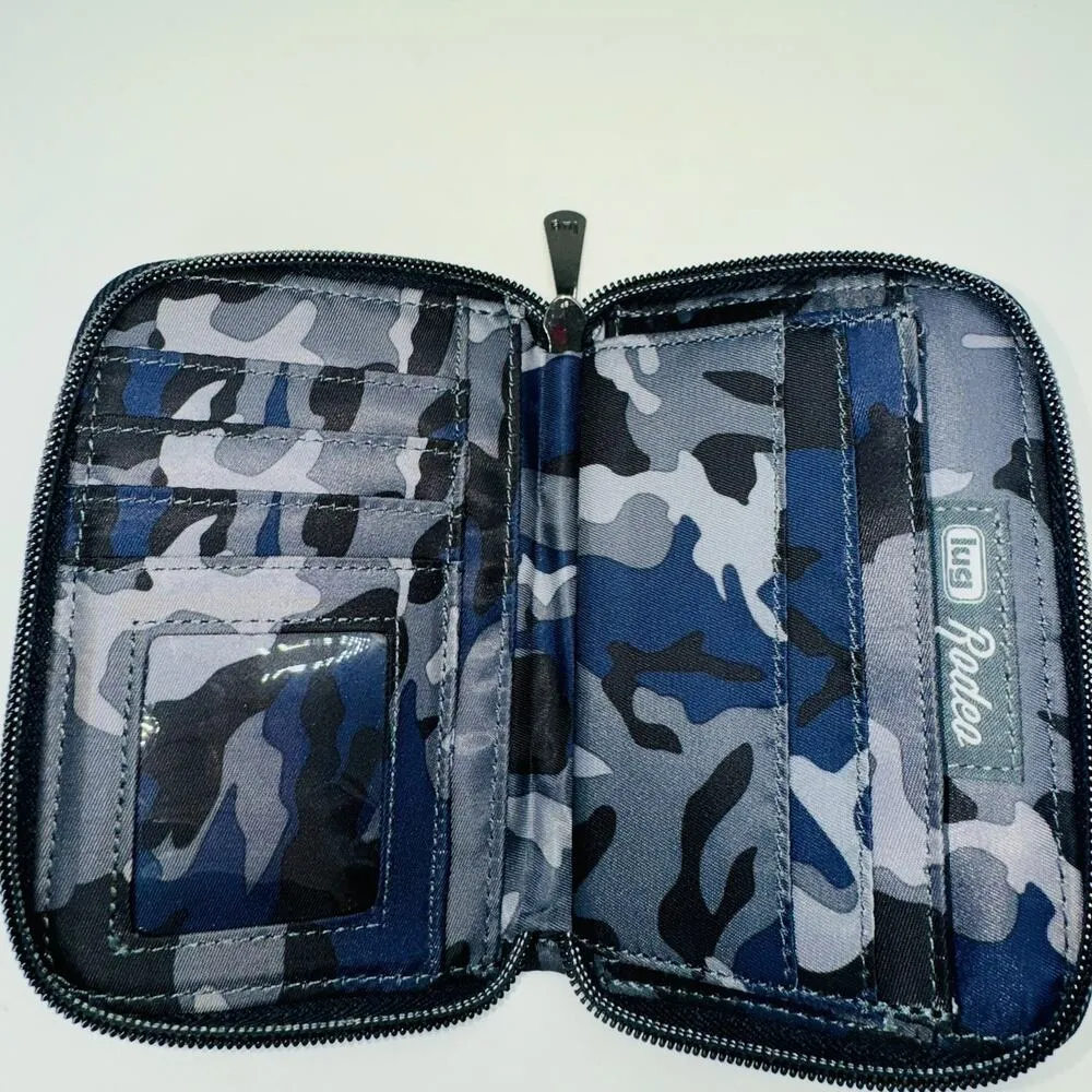 NWOT LUG Rodeo Wallet 6x4" Zip Around Blue Camp Camouflage Quilted Card Holder - Image 4