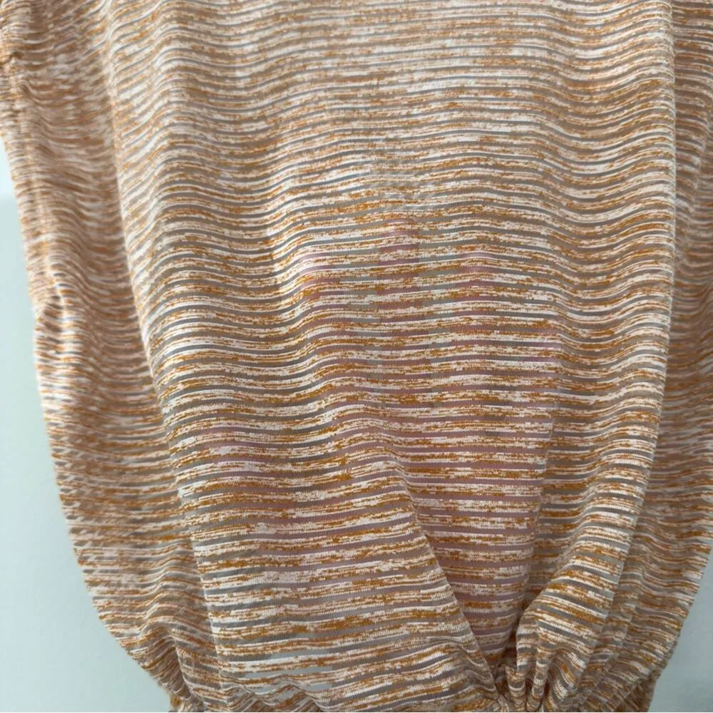 Free People FP Movement Open Back Short Sleeve Top Cinch Tie Side Waist Striped - Image 8