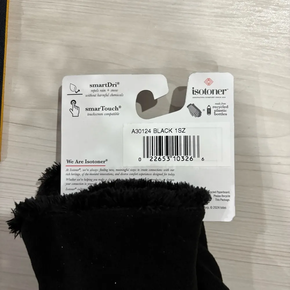 Isotoner Gloves One Size Womens Black SmartDri SmarTouch Touch Screen Stretch - Image 3