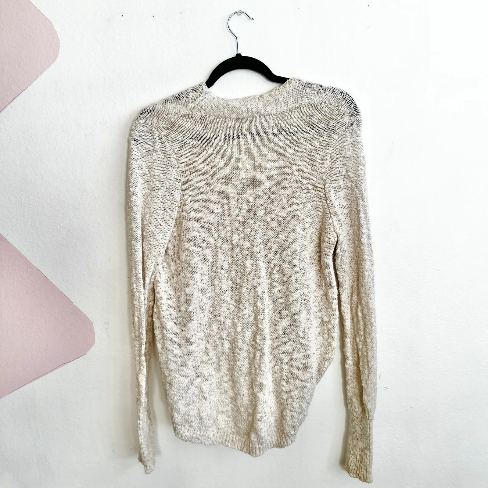 Abercrombie & Fitch Wrap Sweater Vintage Y2K 2000s Casual Cream Large - Image 2