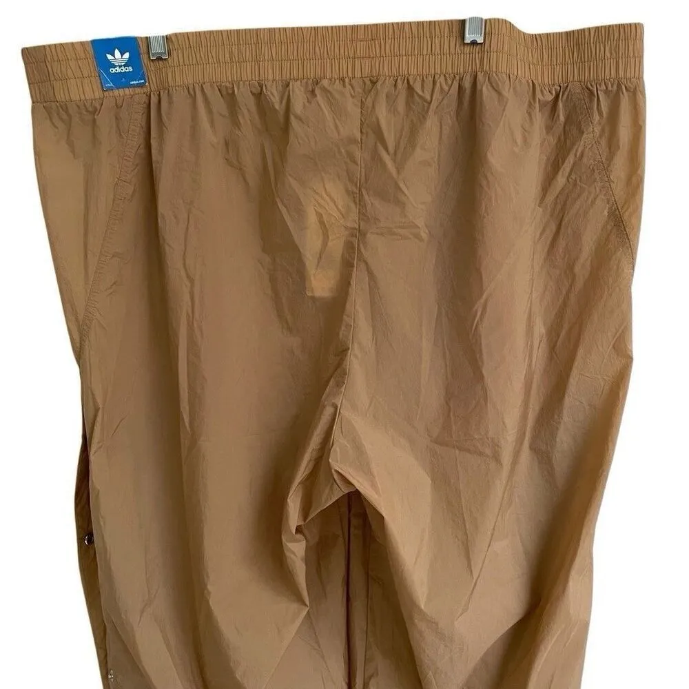 Adidas Originals Track Pants Womens 3X Athletic Nylon Snap Leg Joggers Tan NEW - Image 8